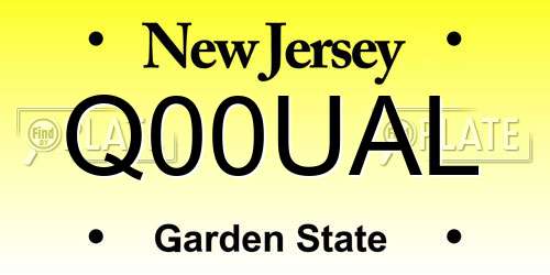 Q00UAL New Jersey License Plate
