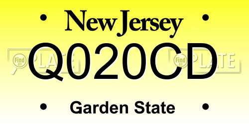 Q020CD New Jersey License Plate