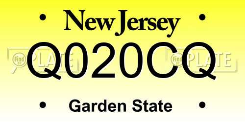 Q020CQ New Jersey License Plate