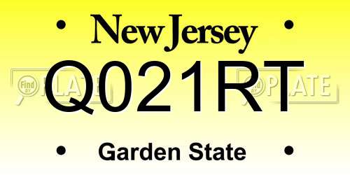 Q021RT New Jersey License Plate