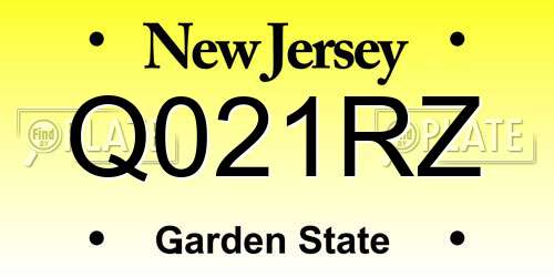 Q021RZ New Jersey License Plate