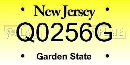 Q0256G New Jersey License Plate
