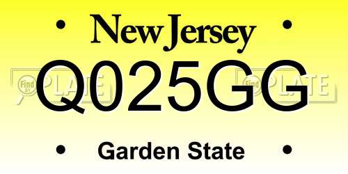 Q025GG New Jersey License Plate