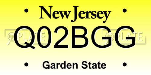 Q02BGG New Jersey License Plate