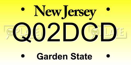 Q02DCD New Jersey License Plate