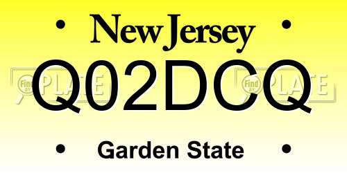 Q02DCQ New Jersey License Plate