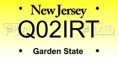 Q02IRT New Jersey License Plate