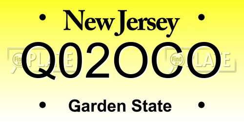 Q02OCO New Jersey License Plate
