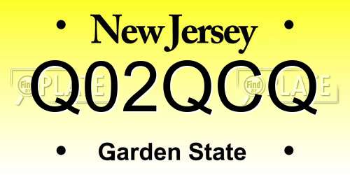 Q02QCQ New Jersey License Plate