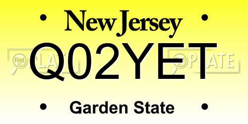 Q02YET New Jersey License Plate