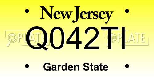 Q042TI New Jersey License Plate