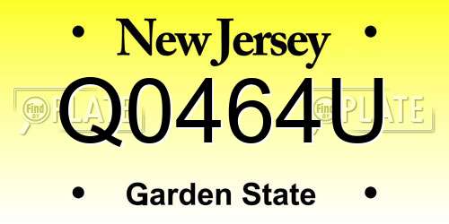 Q0464U New Jersey License Plate