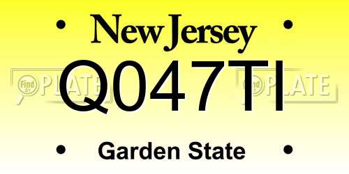 Q047TI New Jersey License Plate