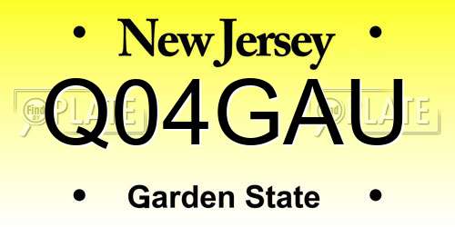 Q04GAU New Jersey License Plate