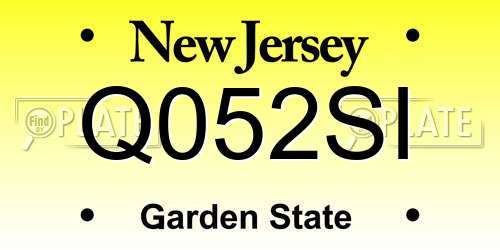 Q052SI New Jersey License Plate