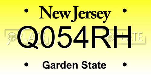 Q054RH New Jersey License Plate