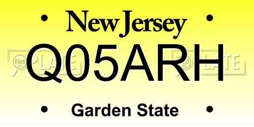 Q05ARH New Jersey License Plate