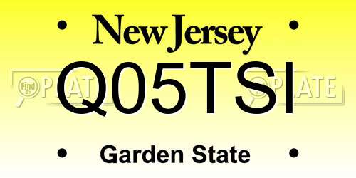 Q05TSI New Jersey License Plate
