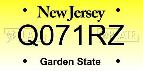 Q071RZ New Jersey License Plate
