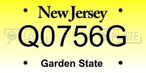 Q0756G New Jersey License Plate