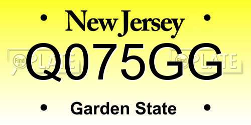 Q075GG New Jersey License Plate