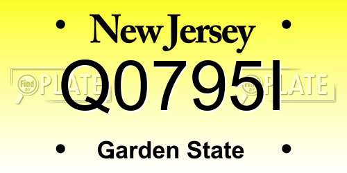Q0795I New Jersey License Plate