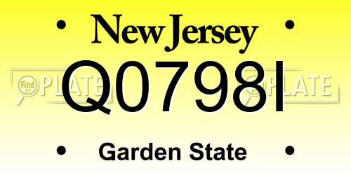 Q0798I New Jersey License Plate