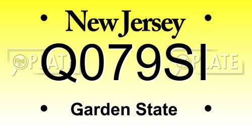 Q079SI New Jersey License Plate