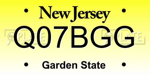 Q07BGG New Jersey License Plate