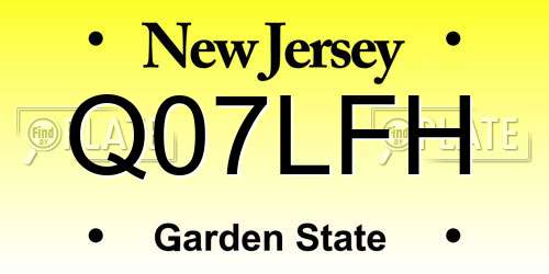 Q07LFH New Jersey License Plate