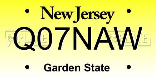 Q07NAW New Jersey License Plate