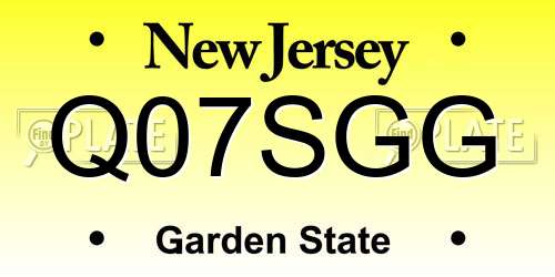 Q07SGG New Jersey License Plate