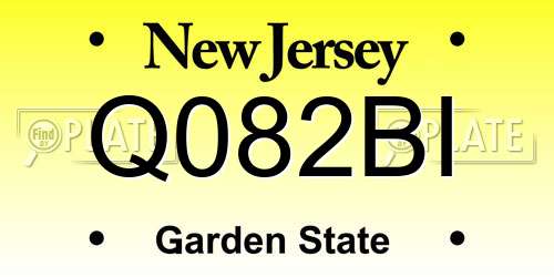 Q082BI New Jersey License Plate