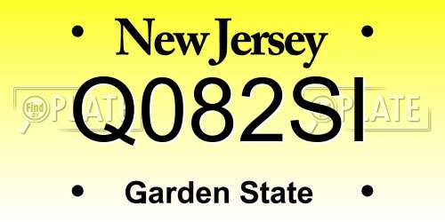 Q082SI New Jersey License Plate