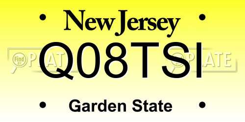 Q08TSI New Jersey License Plate