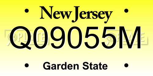 Q09055M New Jersey License Plate