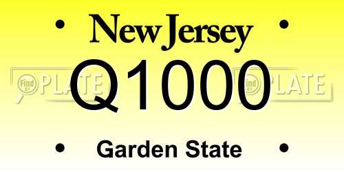 Q1000 New Jersey License Plate