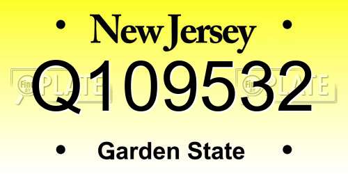 Q109532 New Jersey License Plate
