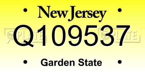 Q109537 New Jersey License Plate