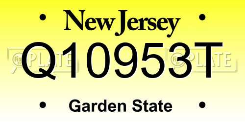 Q10953T New Jersey License Plate