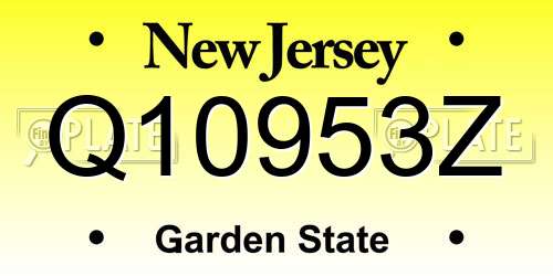Q10953Z New Jersey License Plate