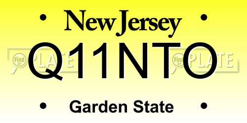 Q11NTO New Jersey License Plate