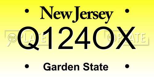 Q124OX New Jersey License Plate