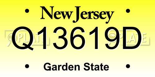 Q13619D New Jersey License Plate