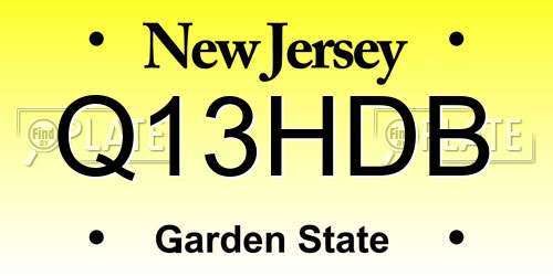 Q13HDB New Jersey License Plate