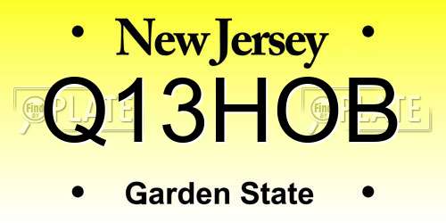 Q13HOB New Jersey License Plate