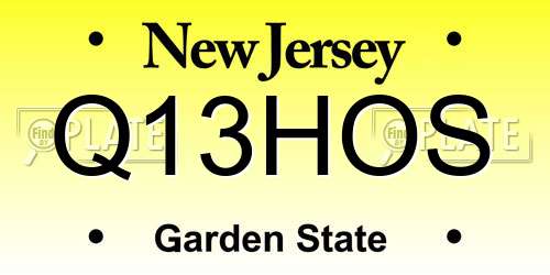 Q13HOS New Jersey License Plate