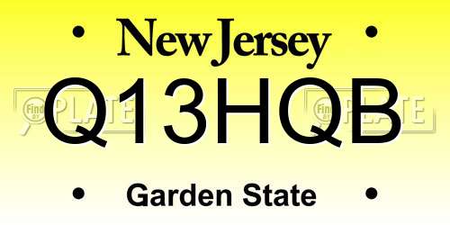 Q13HQB New Jersey License Plate