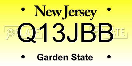 Q13JBB New Jersey License Plate