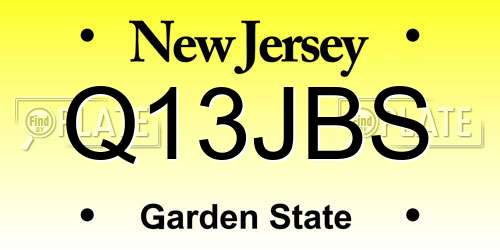 Q13JBS New Jersey License Plate